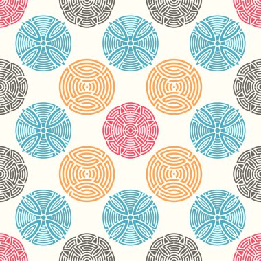 Renkli Dikişsiz dekoratif desen