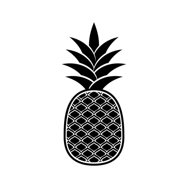 Svart vektor pineapple ikonen isolerade — Stock vektor