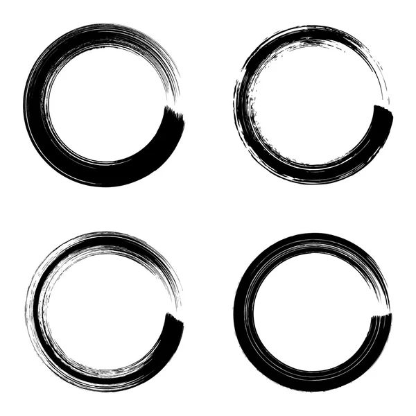 Διάνυσμα μαύρο κύκλο πινελιές — Διανυσματικό Αρχείο