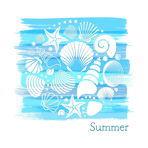 Blue vintage summer card — Stock Vector