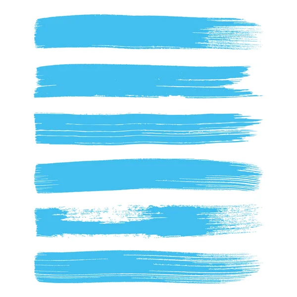 Blue vector art brush strokes collection — Stock Vector