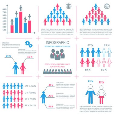 Vektör Infographic insanlar simgeler demografik koleksiyonu