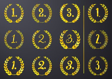 Altın vektör defne çelenk 