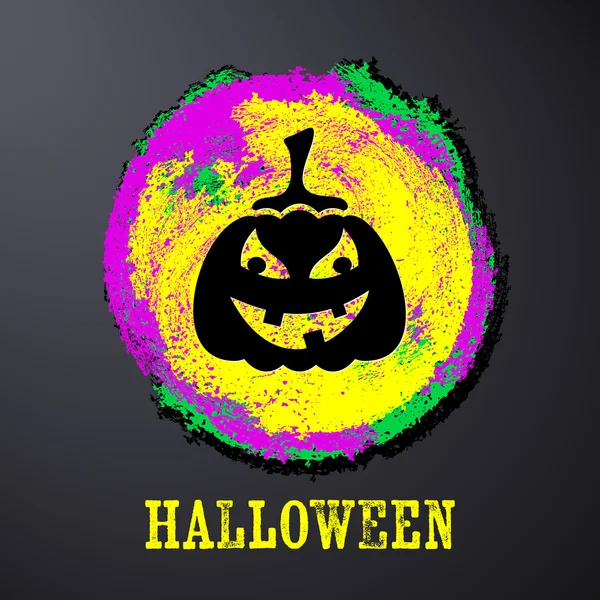 Tarjeta de halloween negro con calabaza — Vector de stock