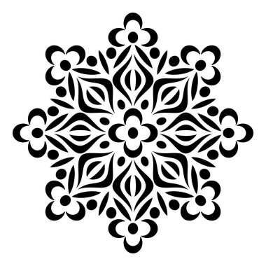 Siyah geometrik soyut yuvarlak mandala