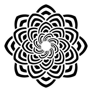 Siyah geometrik soyut yuvarlak mandala