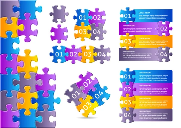 Vector infographic collectie designs puzzel — Stockvector