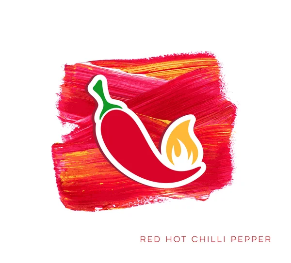 Rótulo de pimenta vermelha quente — Vetor de Stock