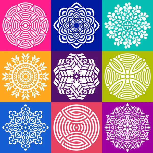 Illustrations géométriques abstraites vectorielles mandala — Image vectorielle