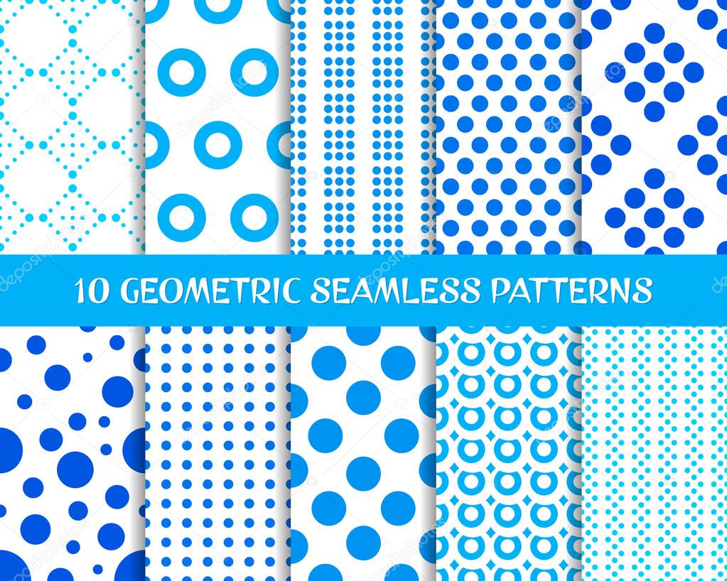 Vector geometric seamless dot patterns