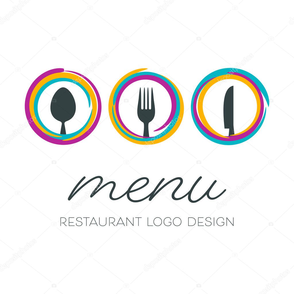 Simple vector restaurant menu design with cutlery