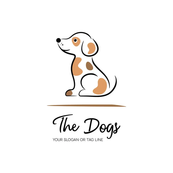 Lindo vector creativo perro logotipo diseño plantilla Ilustraciones De Stock Sin Royalties Gratis