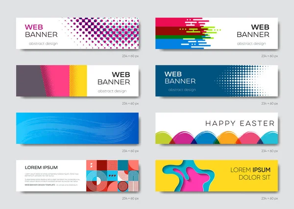 Varios banners web vectoriales plantilla de diseño conjunto — Archivo Imágenes Vectoriales