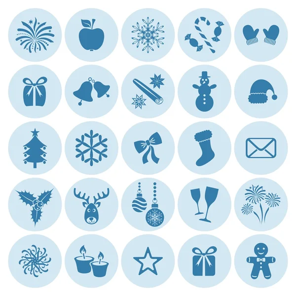 Kerstmis en winter pictogrammen — Stockvector