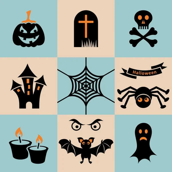 Iconos de Halloween — Vector de stock