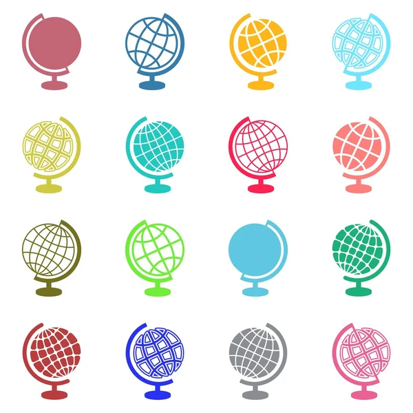 Globe pictogrammen — Stockvector