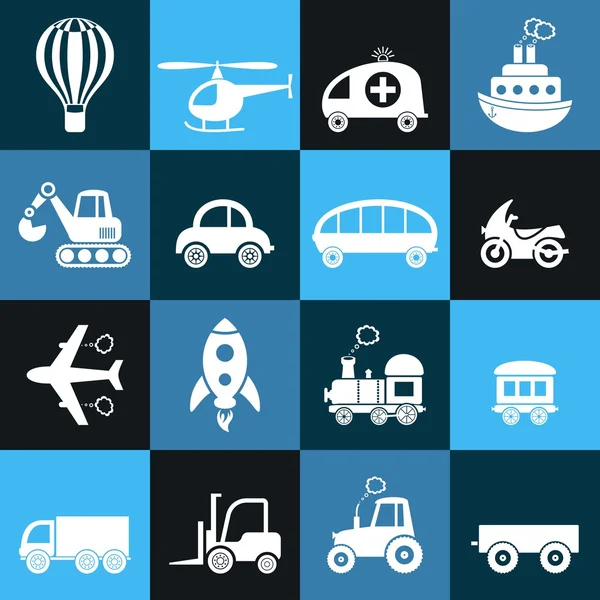 Transportní ikony — Stockový vektor
