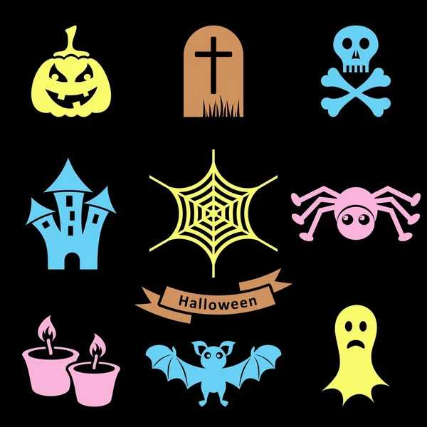 Iconos de Halloween — Vector de stock