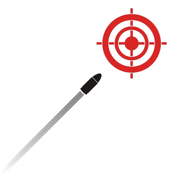 Target and flying bullet — Stock Vector