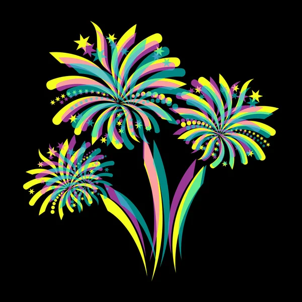 Fuegos artificiales de colores — Archivo Imágenes Vectoriales