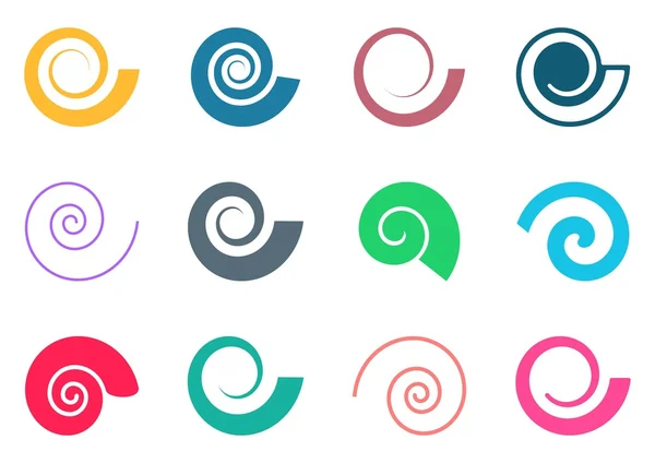 Colorful spiral icons — Stock Vector