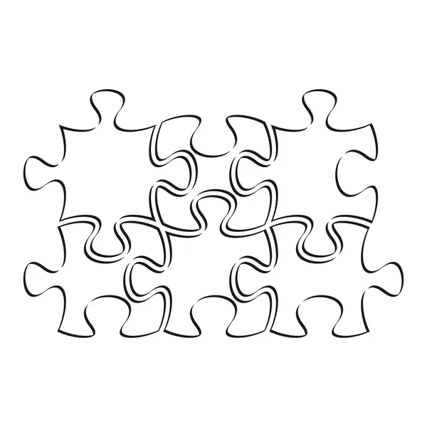 Aperçu des pièces de puzzle — Image vectorielle