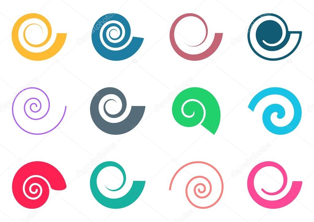 Colorful spiral icons