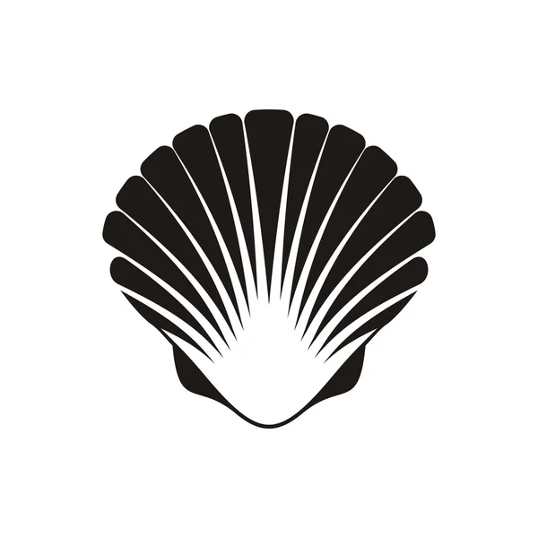 Pilgrimsmussla seashell ikonen — Stock vektor