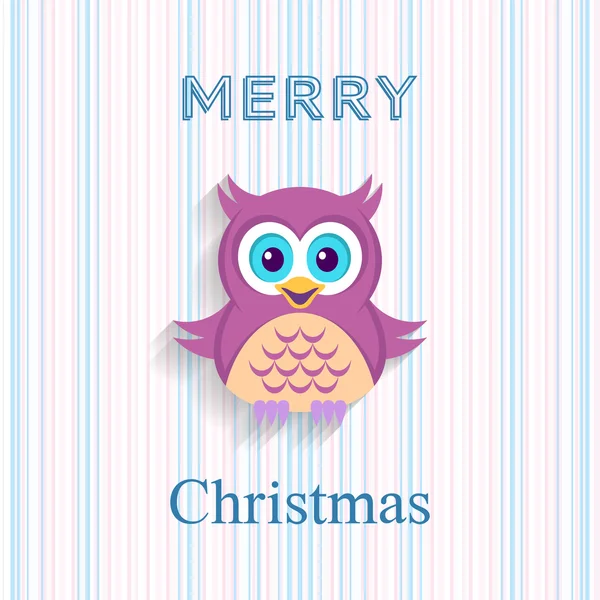 Carte de Noël avec hibou — Image vectorielle