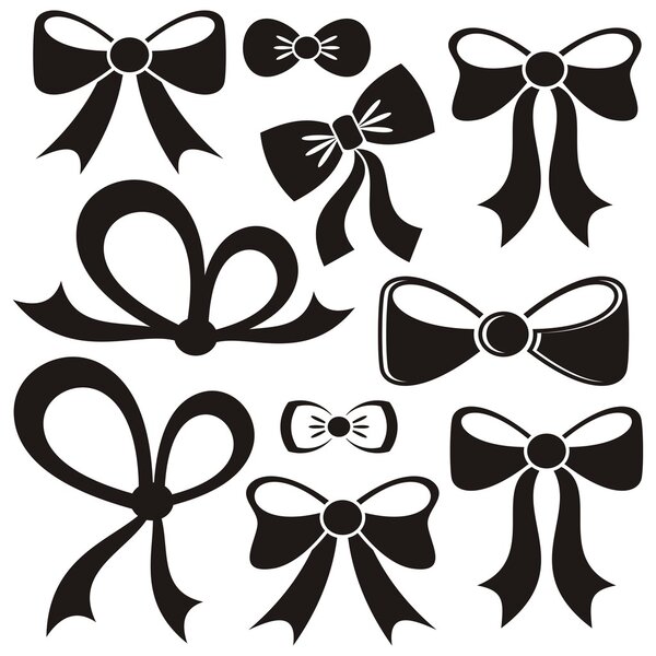 Black vector bows