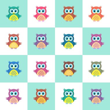 Baykuşlar ile Seamless Noel modeli