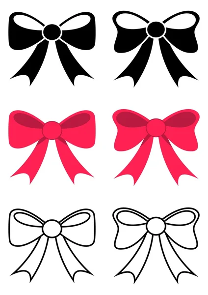 Black and red bows — Stock Vector