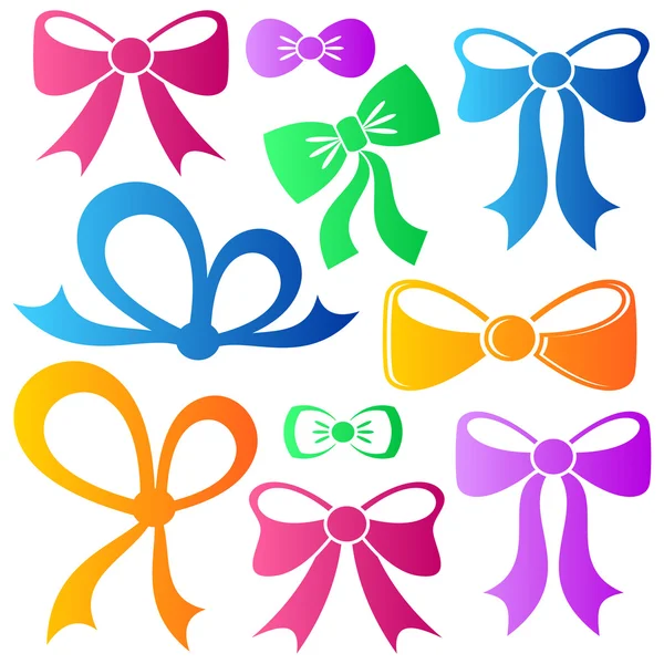 Colorful vector bows — Stock Vector