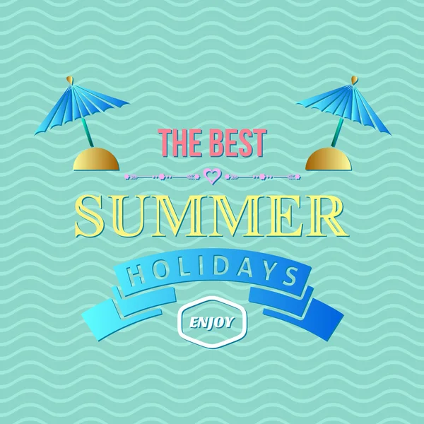 Summer holidays typography — Stock Vector
