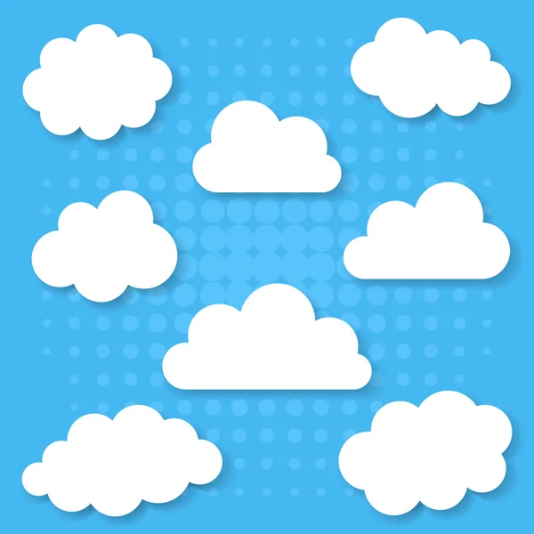 Colección nubes blancas — Vector de stock