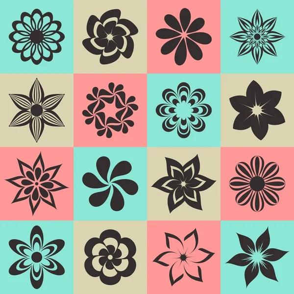 Iconos de flores — Vector de stock