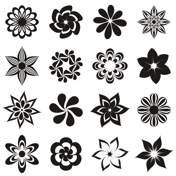 Iconos de flores — Vector de stock