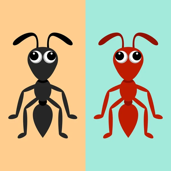 Zwarte en rode mieren — Stockvector
