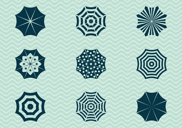 Paraplu pictogrammen — Stockvector