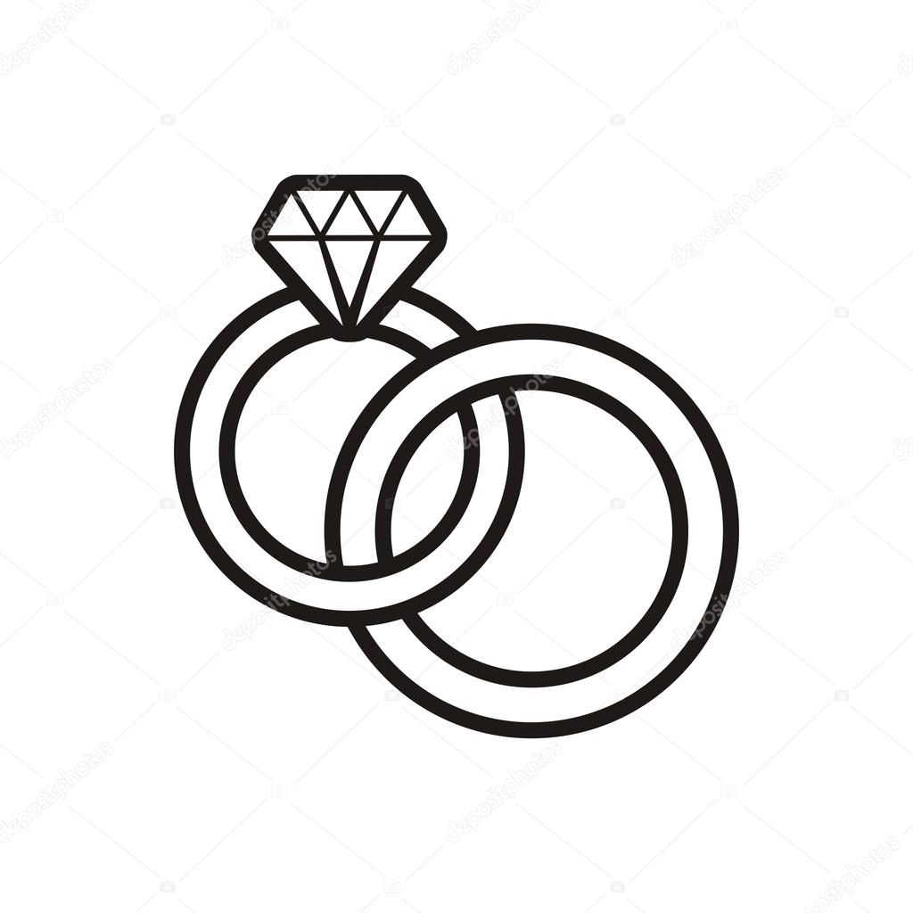 wedding ring in heart vector illustration isolated on white background eps  10 Stock Vector | Adobe Stock