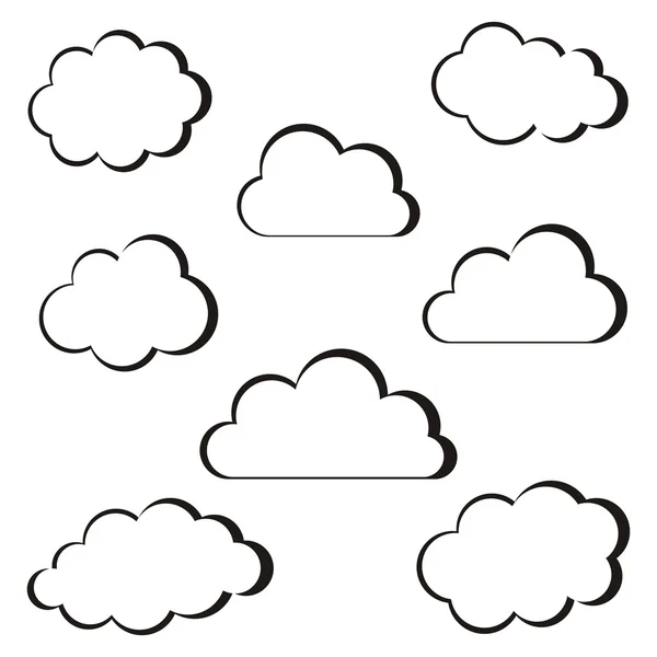 Black clouds outline — Stock Vector