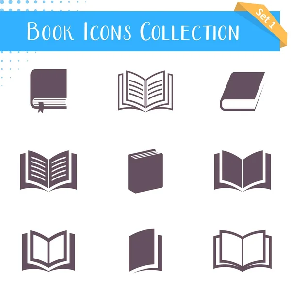 Sbírka knih ikony — Stockový vektor