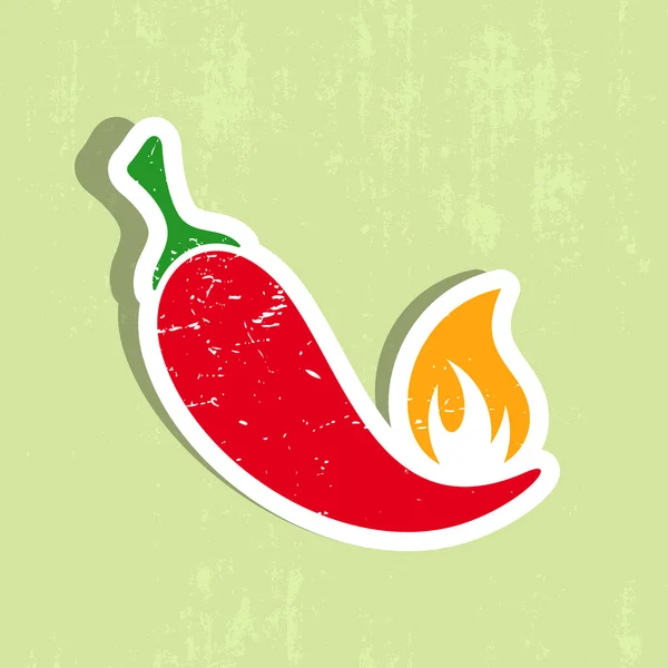 Chili peper label — Stockvector