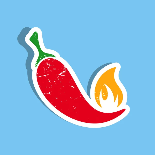 Chili paprika címkével — Stock Vector