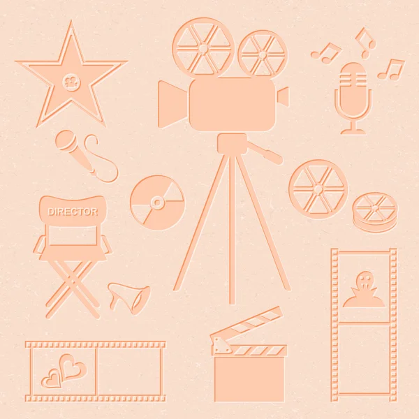 Iconos de películas y música — Vector de stock