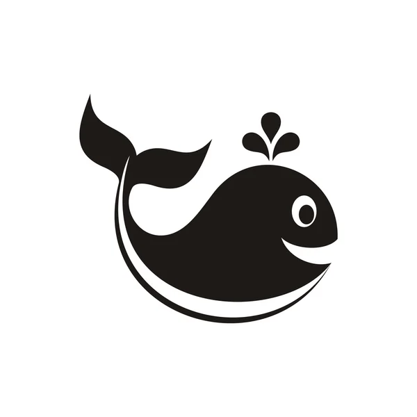 Icono de ballena vector — Vector de stock