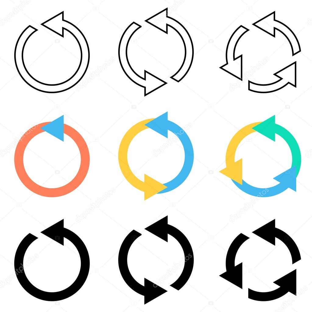 Rotating circle arrows