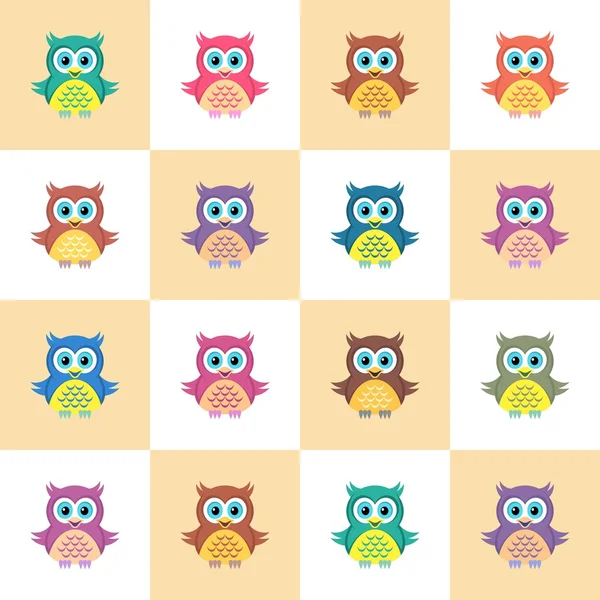 Seamless pattern with owls — Stock Vector