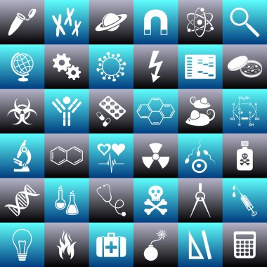 Science icons clipart