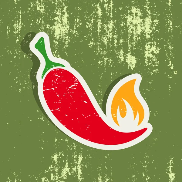 Chili peper label — Stockvector